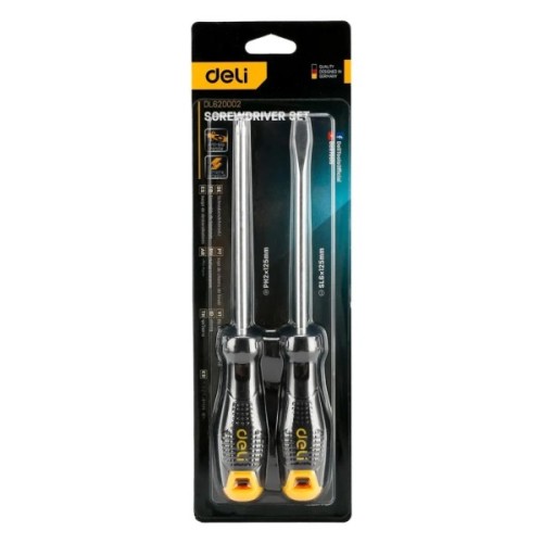 Набір викруток Deli Screwdriver set PH1×100 мм, PH2×150 мм (EDL620002)