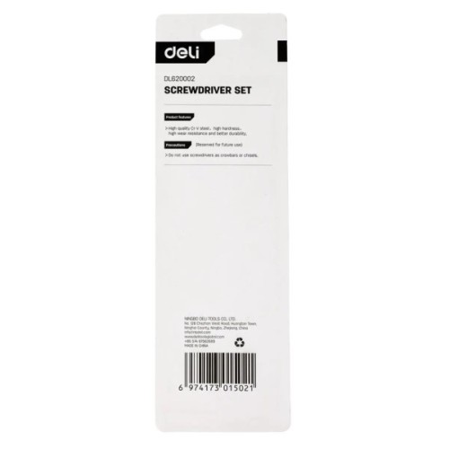 Набір викруток Deli Screwdriver set PH1×100 мм, PH2×150 мм (EDL620002)