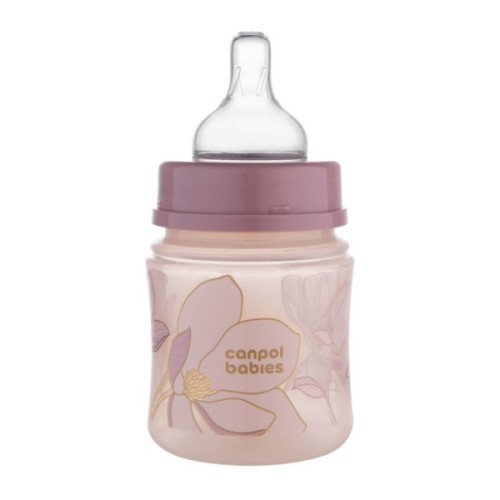Пляшечка для годування Canpol babies Easystart GOLD 120 мл антикол. з широк., рожева (35/239_pin)