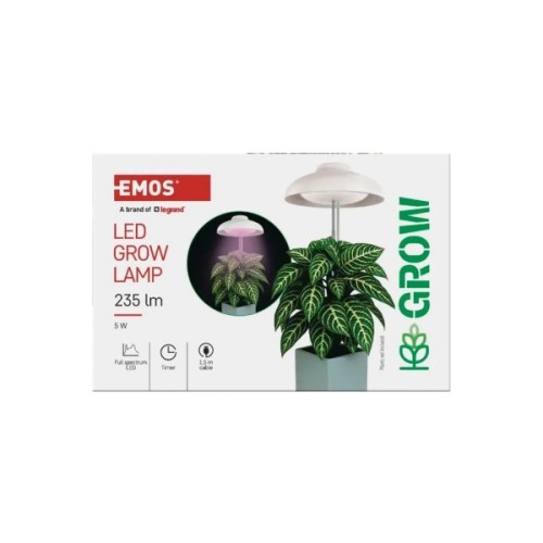 Лампочка EMOS LED лампа для рослин для приміщень, з таймером (Z7901)