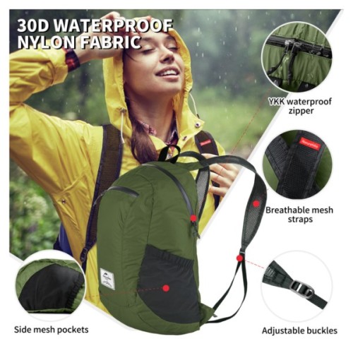 Рюкзак туристичний Naturehike NH17A012-B Ultralight 18 л зелений (6976507663762)
