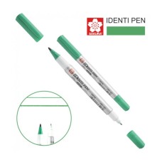 Маркер Sakura перманентний IDENTI PEN, двосторонній, 0,4/1 мм, Зелений (084511365162)
