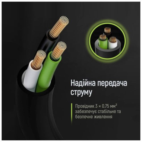 Кабель живлення C13 1.8m black ColorWay (CW-CBP082-BK)