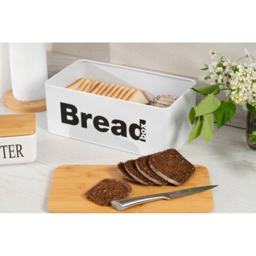 Хлібниця Ardesto Midori 33х18х13см, метал, бамбук, білий (AR0912WB)