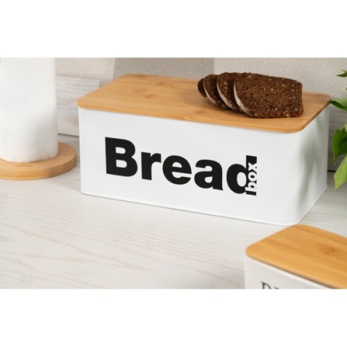 Хлібниця Ardesto Midori 33х18х13см, метал, бамбук, білий (AR0912WB)