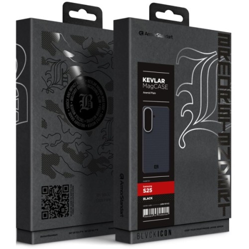Чохол до мобільного телефона Armorstandart BlackIcon Aramid Plain MagCase Samsung S25 Black (ARM90162)