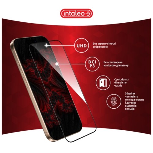 Скло захисне Intaleo Full Glue ESD Apple iPhone 16 Pro Black (1283126594724)
