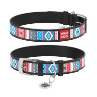 Нашийник для тварин WAUDOG Design з QR паспортом "Етно" S Ш 15 мм Д 26-35 см чорний (37741)