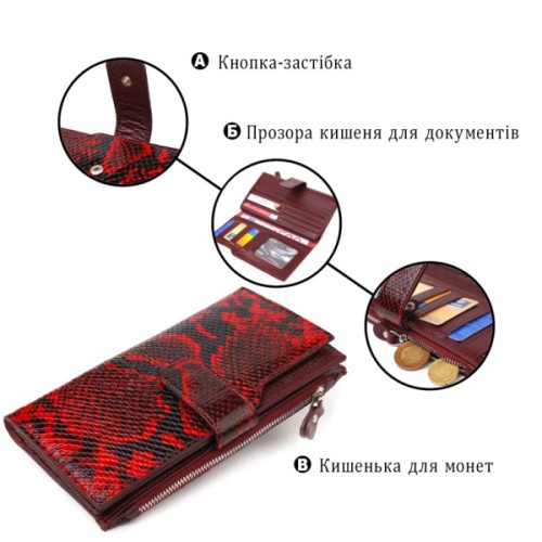 Гаманець Canpellini З натуральної шкіри Різнобарвний (21647)