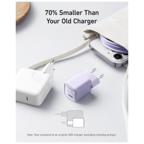 Зарядний пристрій Anker USB-C PD30W PowerPort 511 Nano III white (A2147G21)