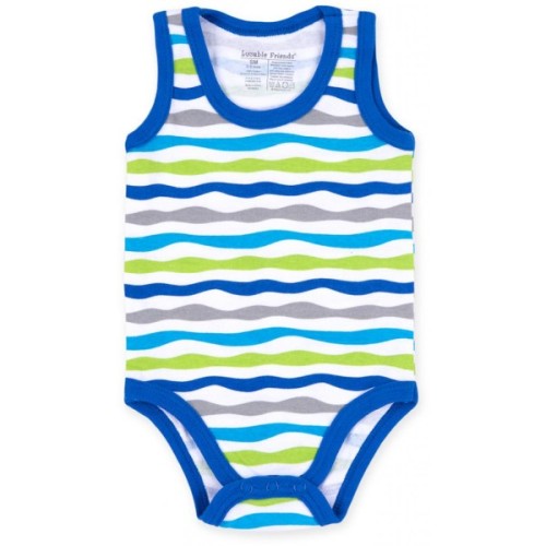 Боді дитяче Luvable Friends 3 шт без рукавів з малюнком для хлопчиків (37310.0-3 M)