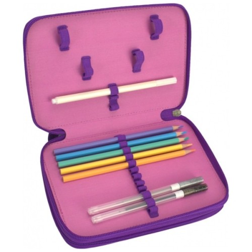 Пенал Cool For School 2 відділення з відворотами Фіолетовий (CF87280)