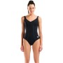 Купальник Arena Clip Back Swimsuit Solid B 010651-510 чорний, білий 40 (3468337746348)