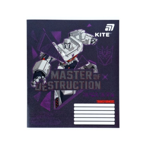 Зошит Kite Transformers, 12 аркушів, коса лінія (TF26-235)