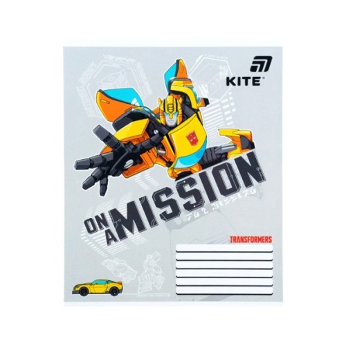 Зошит Kite Transformers, 12 аркушів, коса лінія (TF26-235)