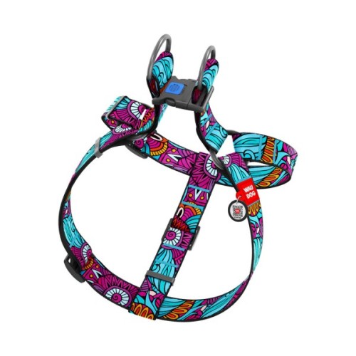 Шлея для собак WAUDOG Nylon з QR паспортом "Літо" пластиковий фастекс XL (324-0062)