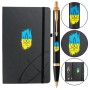 Ручка кулькова Parker IM 17 UKRAINE Black GT BP Тризуб фігурний на тлі прапора + блокнот+подар.упаковка GIFT24 (22032b24_T1026u)