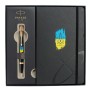 Ручка кулькова Parker IM 17 UKRAINE Black GT BP Тризуб фігурний на тлі прапора + блокнот+подар.упаковка GIFT24 (22032b24_T1026u)