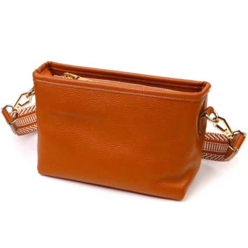 Сумка Vintage На плече з натуральної шкіри Руда (22139)