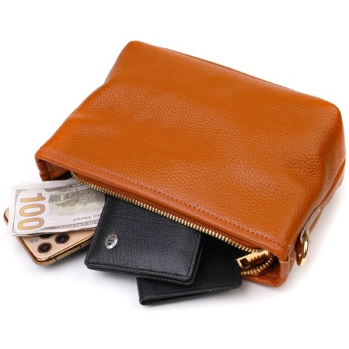 Сумка Vintage На плече з натуральної шкіри Руда (22139)