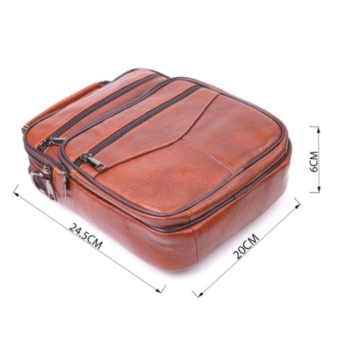 Сумка Vintage З ручкою шкіряна Руда (21277)