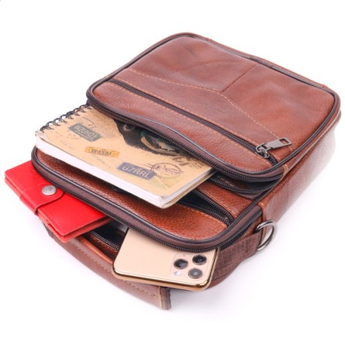 Сумка Vintage З ручкою шкіряна Руда (21277)