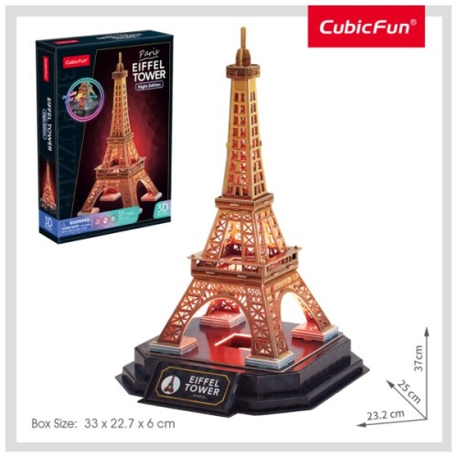 Пазл Cubic Fun Тривимірний пазл Night edition Ейфелева вежа із LED-підсвічуванням (L534h)