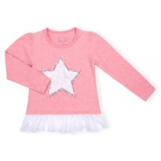 Кофта дитяча Breeze із зіркою і оборкою (10536-116G-pink)