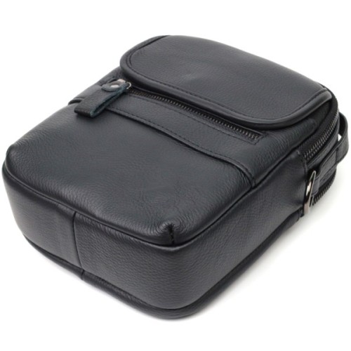 Сумка Vintage Чоловіча на плече з натуральної шкіри Чорна (22247)