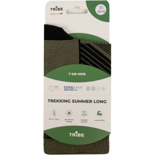 Шкарпетки Tribe Trekking Summer Long T-KB-0016-olive, 41-43 (T-KB-0016-olive-41-43)