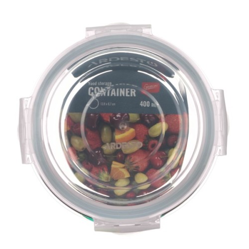 Харчовий контейнер Ardesto Gemini круглий, 0.4л, боросилікатне скло, прозорий (AR1240BRD)