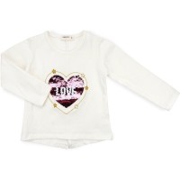 Кофта дитяча Breeze з аплікацією перевертишем "LOVE" (11227-116G-beige)