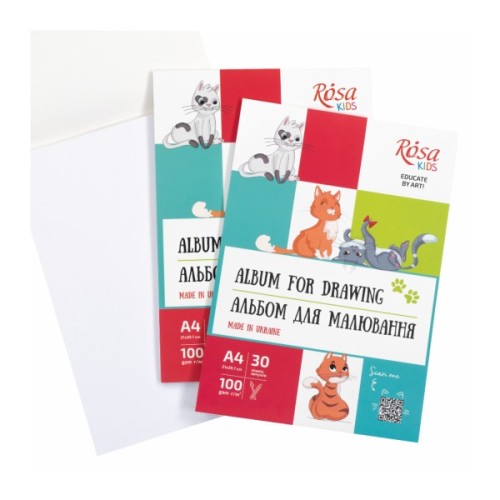 Альбом для малювання Rosa Kids склейка Cats А4 30 аркушів (4823098543039)