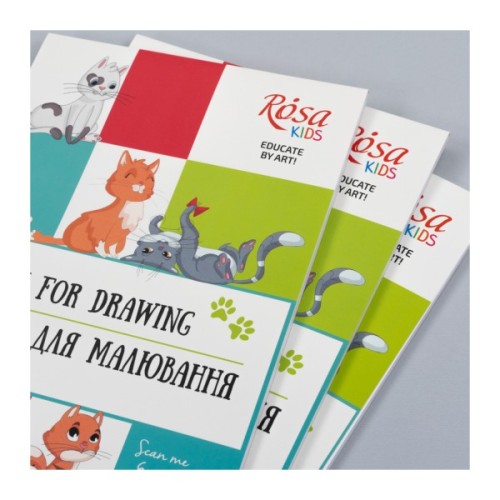 Альбом для малювання Rosa Kids склейка Cats А4 30 аркушів (4823098543039)