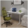 Комплект офісних меблів Mealux PowerDesk Lite White + Leo Air Plus Green (EVO-201 Lite W/W +Y-546 KZ)