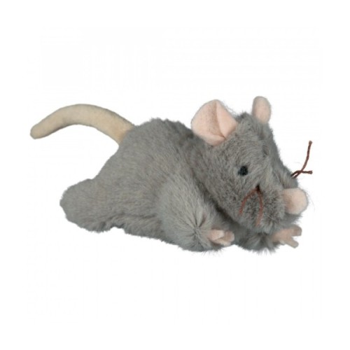 Іграшка для котів Trixie Мишка з пищалкою та котячою м'ятою 15 см сіра (4011905457888)