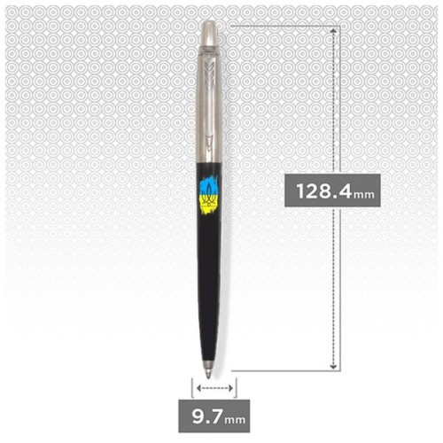Ручка кулькова Parker JOTTER 17 Originals UKRAINE Black CT BP Тризуб фігурний на тлі прапора (15632_T1026u)
