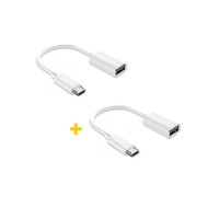 Перехідник OTG USB 2.0 AF to Micro 5P 0.11m 2PCS white XoKo (XK-AC130-WH2)