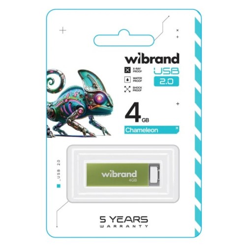USB флеш накопичувач Wibrand 4GB Chameleon Green USB 2.0 (WI2.0/CH4U6LG)