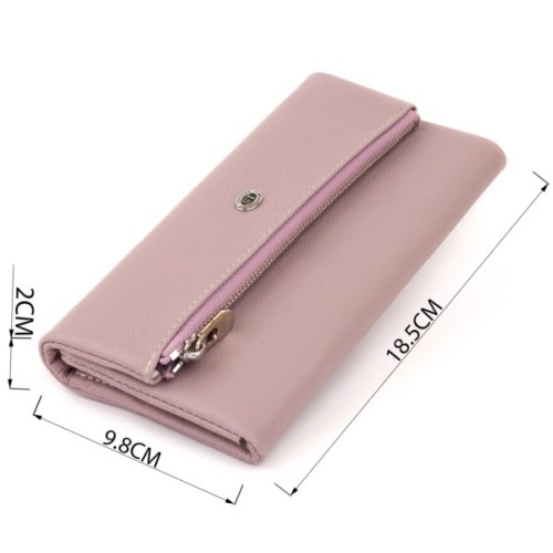 Гаманець ST Leather З кишенею для мобільного Шкіряний Ліловий (19269)