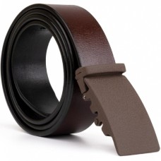 Ремінь Vintage З натуральної шкіри з матовою автоматичною пряжкою Коричневий (20217)