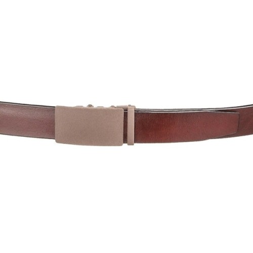 Ремінь Vintage З натуральної шкіри з матовою автоматичною пряжкою Коричневий (20217)