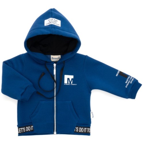 Кофта дитяча Miniworld на блискавці на флісі (16758-86B-blue)