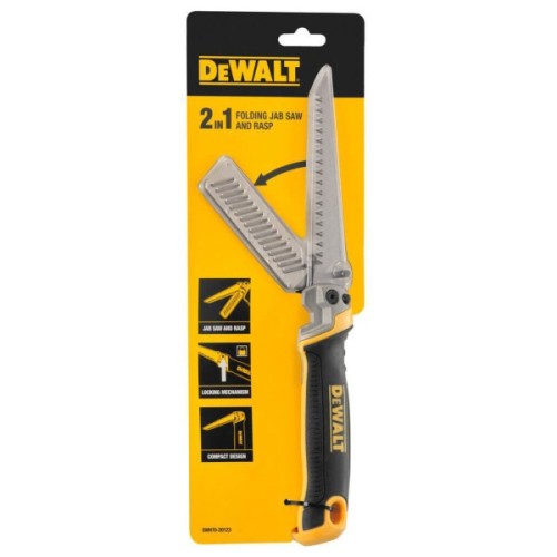 Ножівка DeWALT міні ножовка-рашпіль по гіпсокартону, складана, 130 мм. (DWHT0-20123)