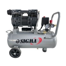 Компресор Sigma двоциліндровий безмасляний 1.1кВт 1400об/хв 160л/хв 8бар 24л (7042521)