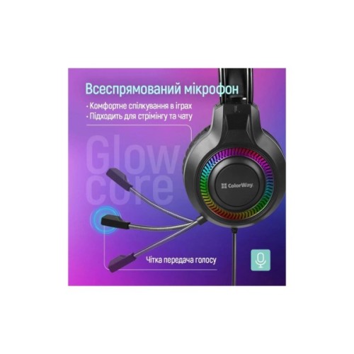 Навушники ColorWay GlowCore RGB Black (CW-HPG02BK)