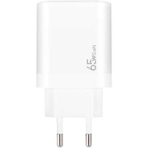 Зарядний пристрій XoKo 1xUSB-C PD65W + 1xUSB QC3.0 GaN white (XK-QC-620)