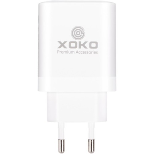 Зарядний пристрій XoKo 1xUSB-C PD65W + 1xUSB QC3.0 GaN white (XK-QC-620)