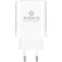 Зарядний пристрій XoKo 1xUSB-C PD65W + 1xUSB QC3.0 GaN white (XK-QC-620)