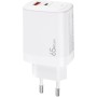 Зарядний пристрій XoKo 1xUSB-C PD65W + 1xUSB QC3.0 GaN white (XK-QC-620)
